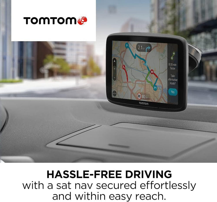TomTom Sat Nav Windscreen Mount Click-and-Drive plus Car Charger and USB Cable for selected TomTom 5'' and 6'' GO, GO Professional and GO Expert Models (check compatibility list below), 1 Count