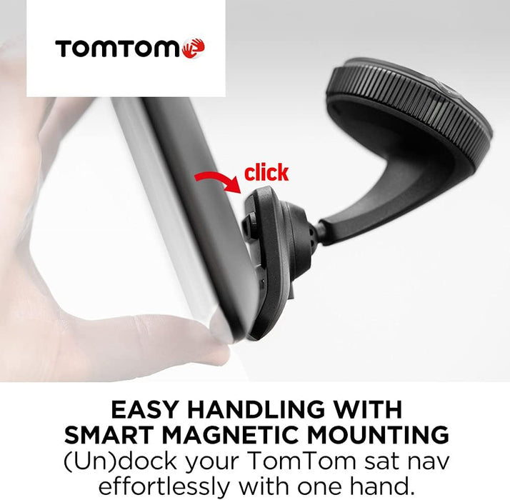 TomTom Sat Nav Windscreen Mount Click-and-Drive plus Car Charger and USB Cable for selected TomTom 5'' and 6'' GO, GO Professional and GO Expert Models (check compatibility list below), 1 Count