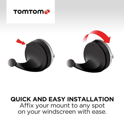 TomTom Sat Nav Windscreen Mount Click-and-Drive plus Car Charger and USB Cable for selected TomTom 5'' and 6'' GO, GO Professional and GO Expert Models (check compatibility list below), 1 Count