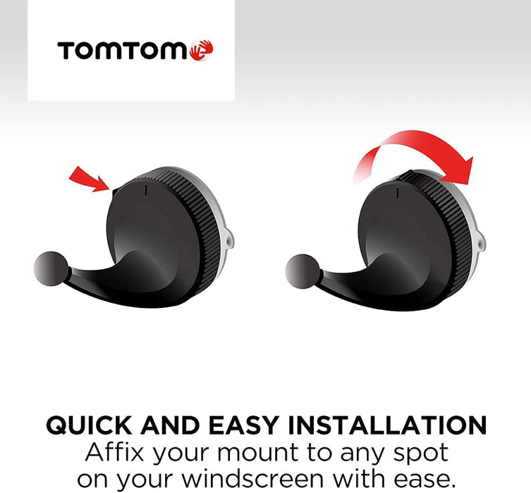 TomTom Sat Nav Windscreen Mount Click-and-Drive plus Car Charger and USB Cable for selected TomTom 5'' and 6'' GO, GO Professional and GO Expert Models (check compatibility list below), 1 Count