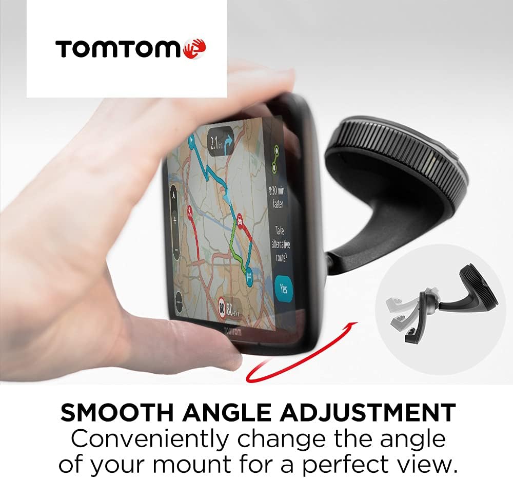 TomTom Sat Nav Windscreen Mount Click-and-Drive plus Car Charger and USB Cable for selected TomTom 5'' and 6'' GO, GO Professional and GO Expert Models (check compatibility list below), 1 Count