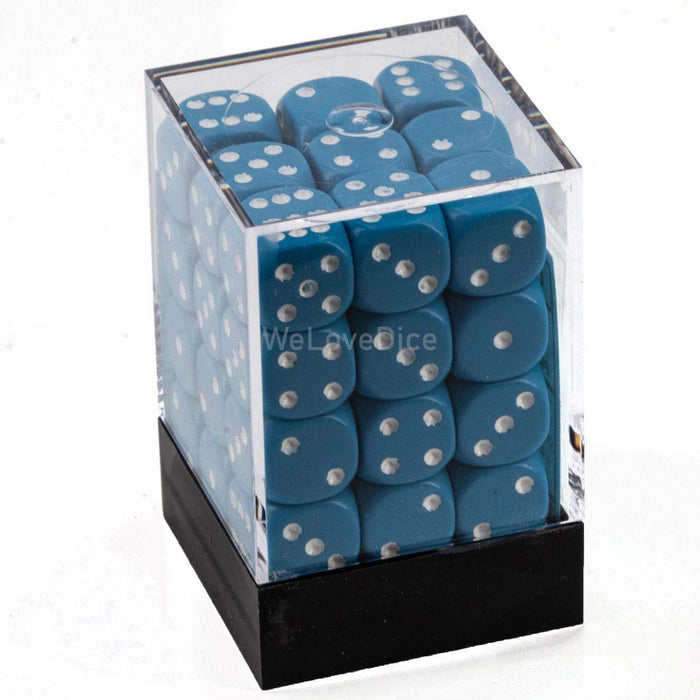 Chessex Dice 12mm Opaque Light Blue and White Plastic Polyhedral Dice Set-Dungeons and Dragons Dice Includes 36 Dice – D6 (CHX25816