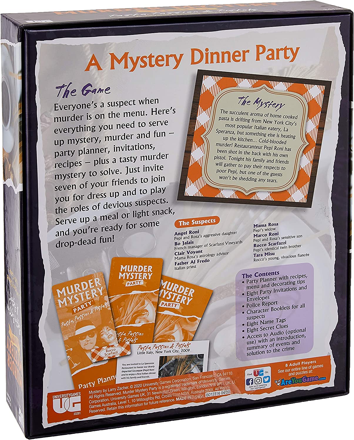 Murder Mystery Adult Party Game | Pasta, Passion & Pistols