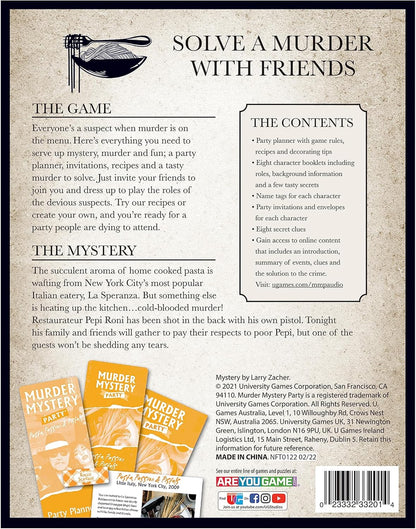Murder Mystery Adult Party Game | Pasta, Passion & Pistols