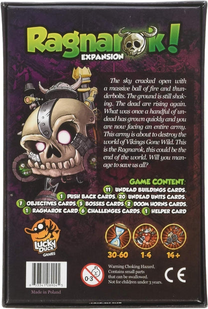 LUCKY DUCK GAMES Vikings Gone Wild Ragnarok Expansion - Halt The Undead Army in a Solo or Cooperative Battle Against Ragnarok! Strategy Game, Ages 10+, 2-4 Players, 45-70 Minute Playtime, Made