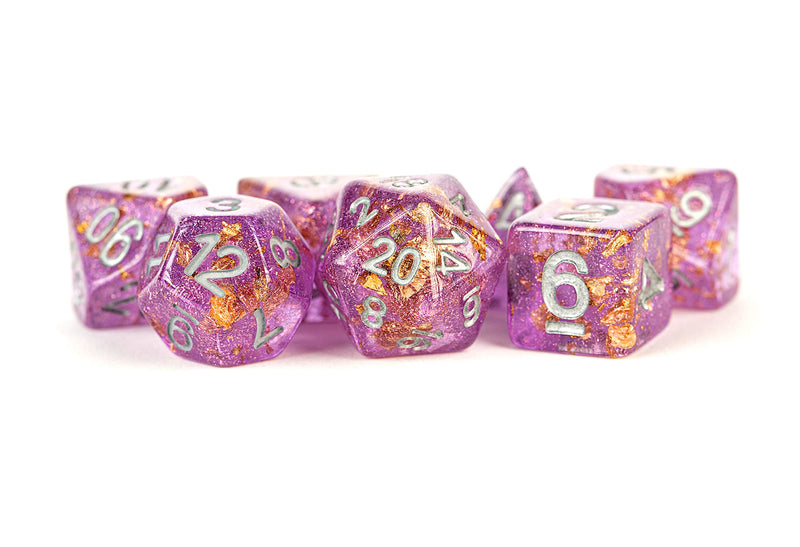 Foil Dice: Purple w/ Gold Foil 16mm Poly Dice Set