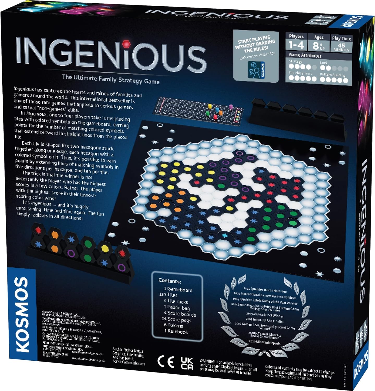 Thames & Kosmos Ingenious | Ultimate Family Strategy Game | 1 – 4 Players | Spiel Des Jahres-Nominated | Fun Abstract Tile Laying | Winner Golden Geek Award, Red, Standard (696116)