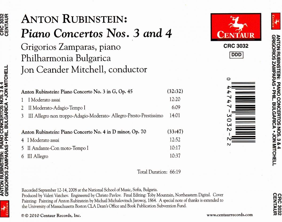 Rubinstein: Piano Concertos 3 & 4