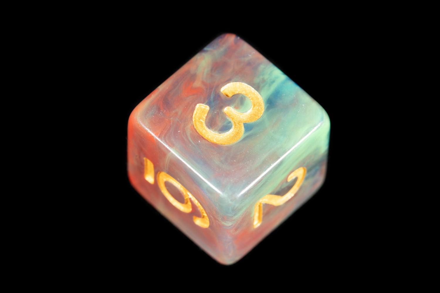 Fanroll - 16Mm Resin Polyhedral Dice Set: Red Pearl Swirl
