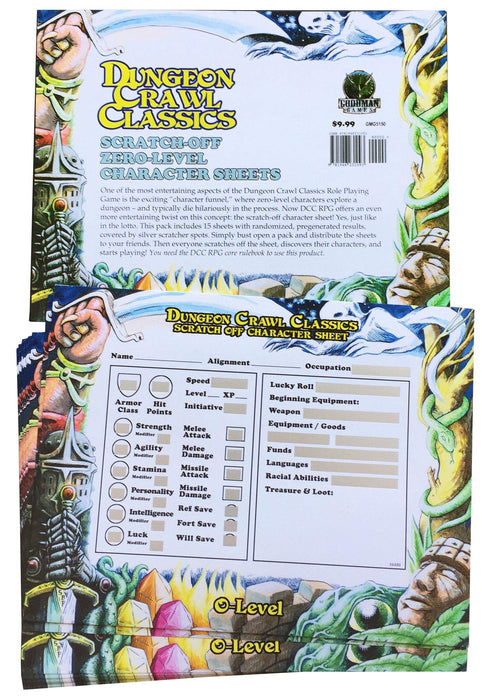 DCC RPG 0-Level Scratch Off Character Sheets
