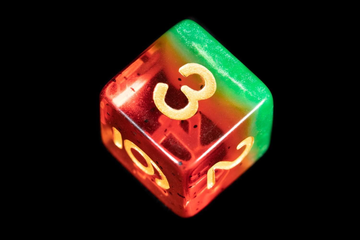 Metallic Dice Games 7-Set: 16mm: Fruit Watermelon/gd