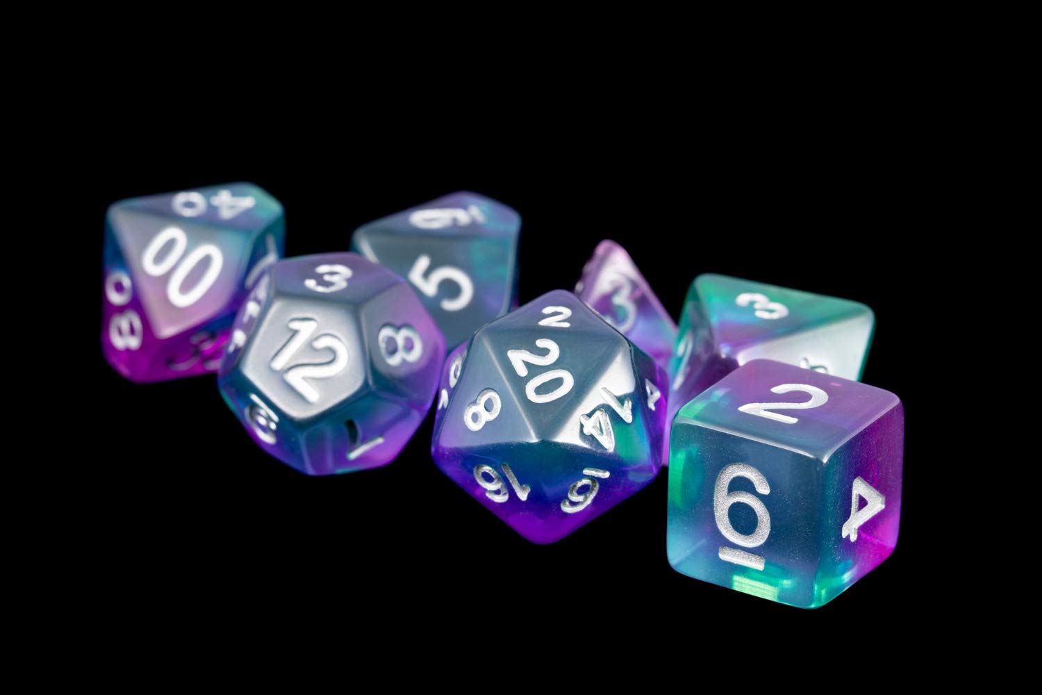 Fanroll - 16Mm Resin Polyhedral Dice Set: Blue Aurora