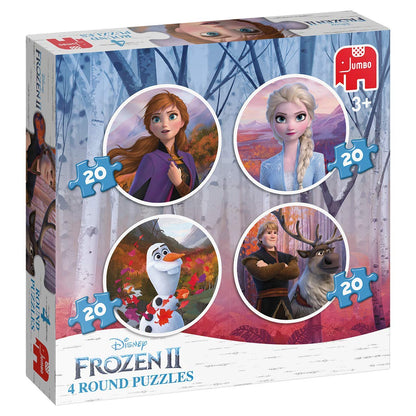 Jumbo 19746 Disney Frozen 2 2-4in1 Round Puzzles