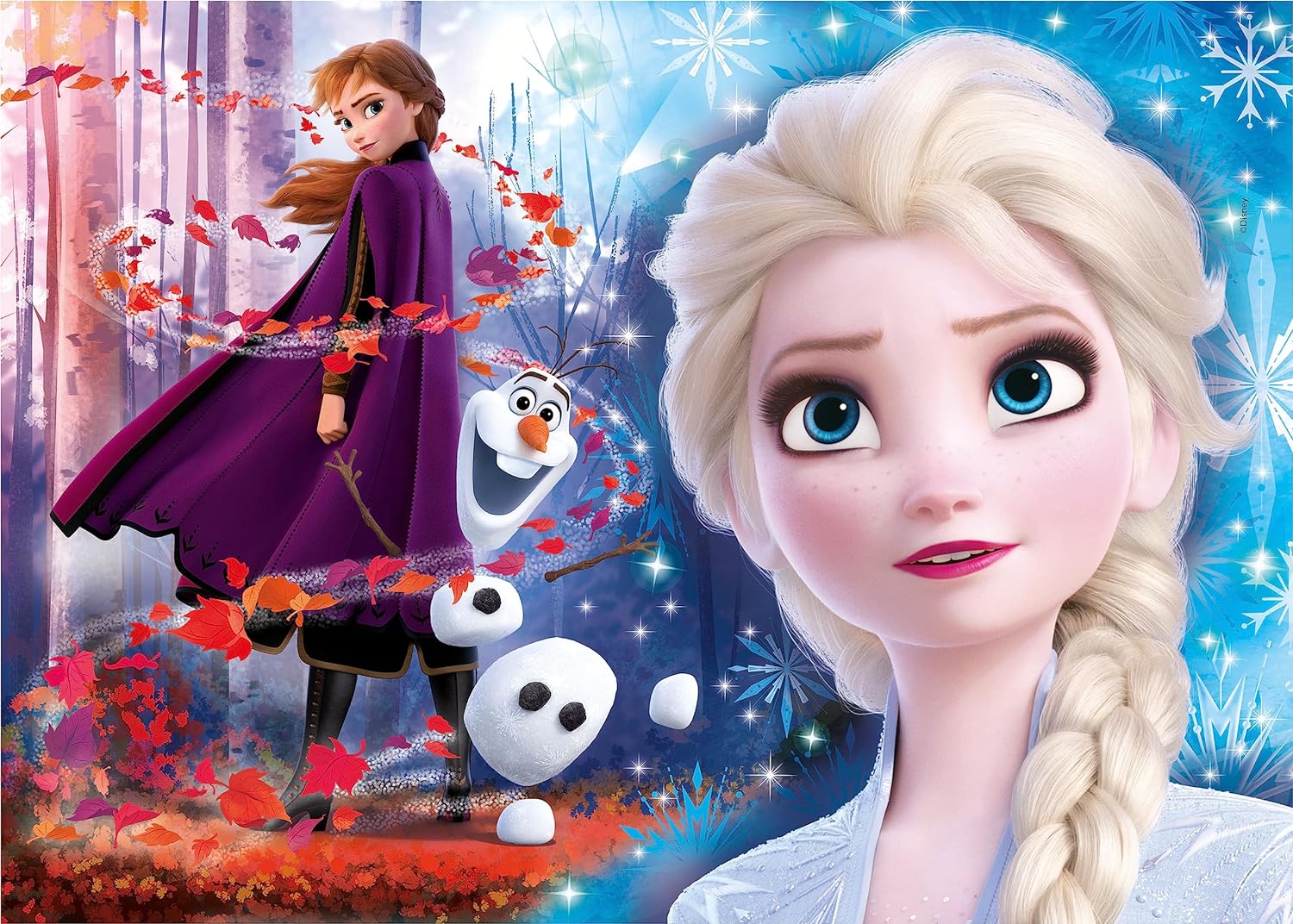 Clementoni 21609, Frozen 2 Supercolor Puzzle for Children - 2 x 60 Pieces, Ages 5 Years Plus, Multi-coloured, 28 x 23 x 4 millimetres