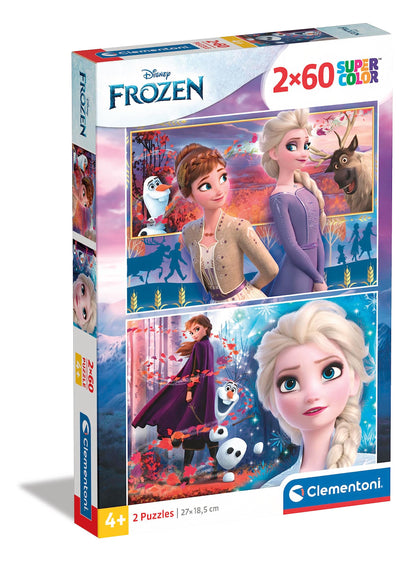 Clementoni 21609, Frozen 2 Supercolor Puzzle for Children - 2 x 60 Pieces, Ages 5 Years Plus, Multi-coloured, 28 x 23 x 4 millimetres