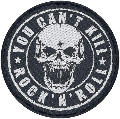 You Can't Kill Rock N Roll Unisex Parche negro-blanco