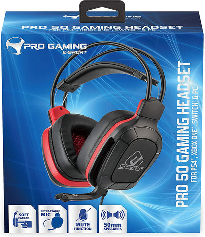 Subsonic - Gamer Headset - Pro Gaming 50 for PS4 - Xbox One - PC - Nintendo Switch - Red Sports Edition (PlayStation Vita///