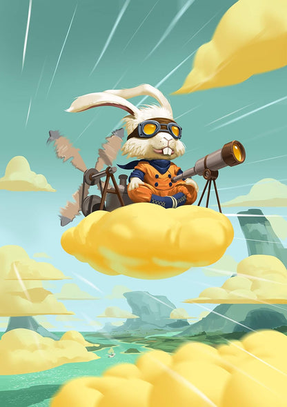 IELLO: Bunny Kingdom in The Sky, Strategy Board Game, New Game Mechanics & Interactions with The Existing Board, 45 Minute Play Time, 2 to 5 Players, Ages 14 and Up