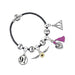 Harry Potter - Charm Set- Black Leather Bracelet/Deathly Hallows/ Snitch/ Platfrom 9 3/4/ 2 Spellbeads