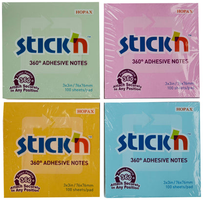 Stickn PK12 - Notas reposicionables (76 x 76 mm, 360 unidades