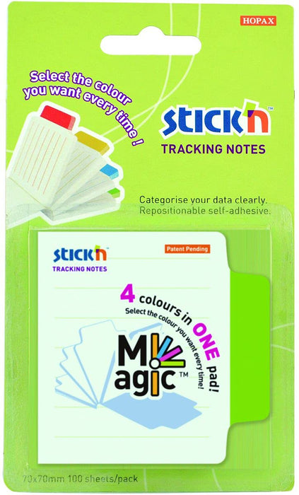 Stickn Magic Tracking Notes 70x70mm 100 Sheet Pad White