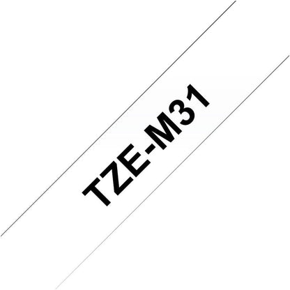 Brother TZe-M31 - Black print on premium matte clear - Roll (1.2 cm x 8 m) laminated tape - for Brother PT-D210, D600, H110, P-Touch PT-1880, D200, D450, H110, P-Touch Cube Plus PT-P710