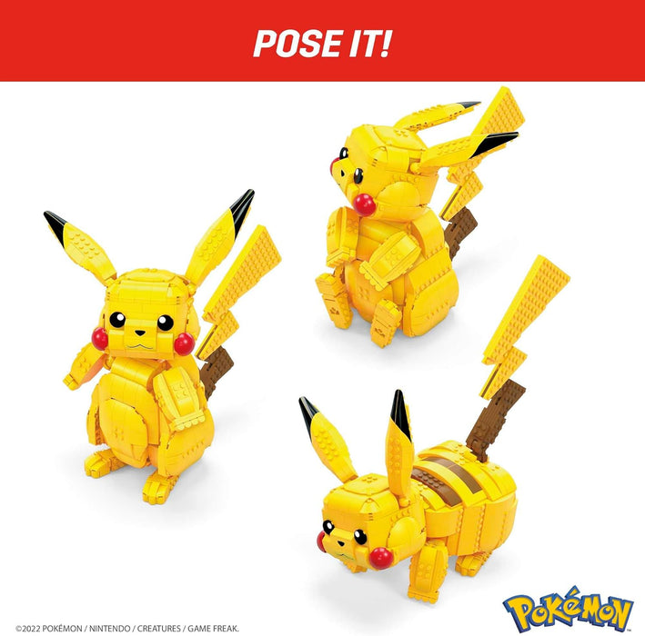 MEGA Pokémon Action Figure, Jumbo Pikachu Pokemon, Building Toys for Kids and Adults, Collectible Character Model with 825 Pieces, 32 cm Tall, Toy for Ages 8 and Up, FVK81