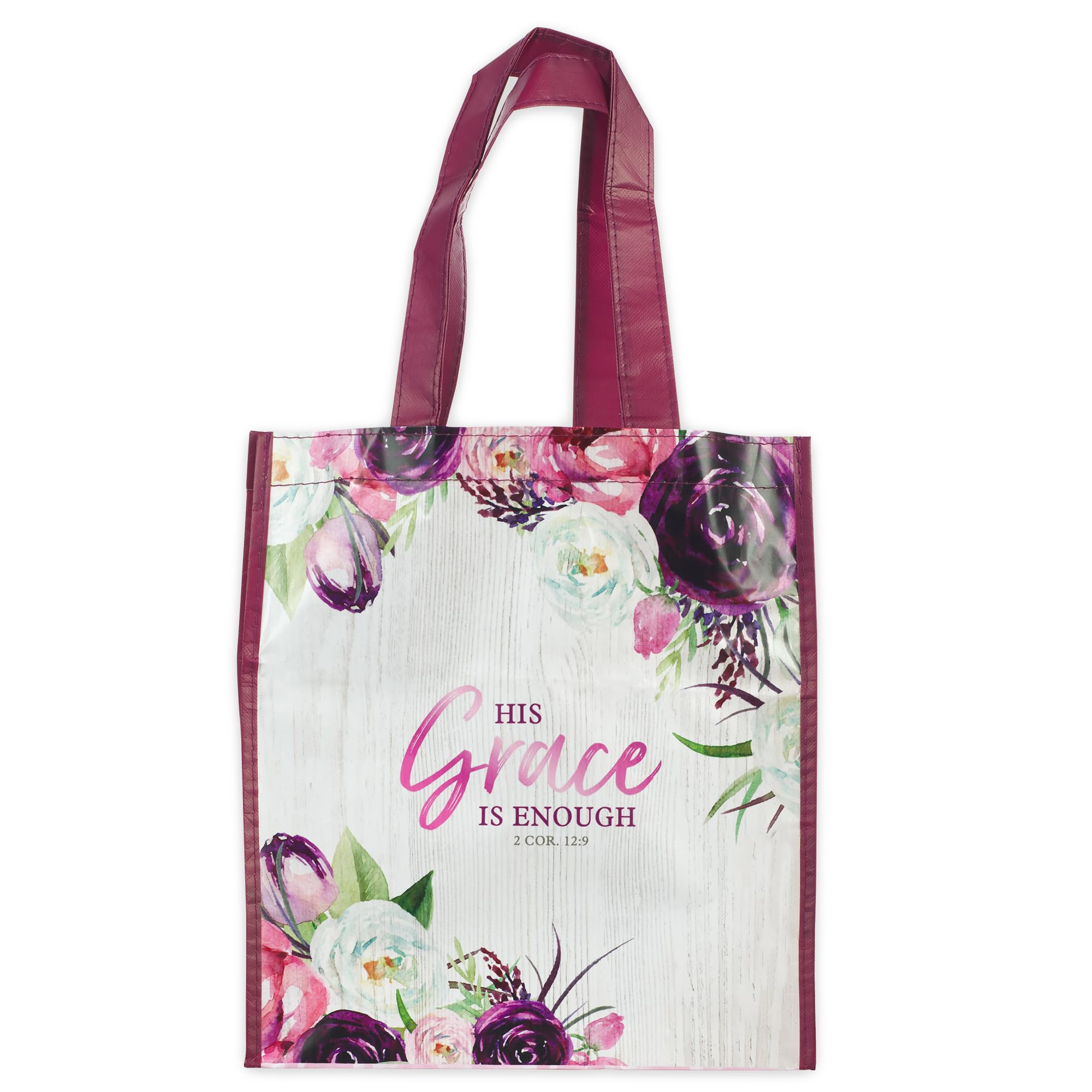 Christian Art Gifts Full Multicolor Printed Reusable, Sturdy, Collapsible Women's Shopping Tote Bag w/Inspirational Scripture