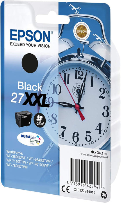 Epson DURABrite Ultra 27XXL Cartuccia di Inchiostro, Nero Sveglia, RF, AM