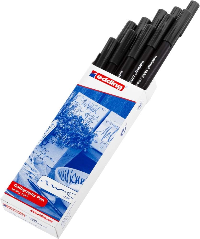 edding 1255 2.0 mm Calligraphy Pen - Black (Pack of 10