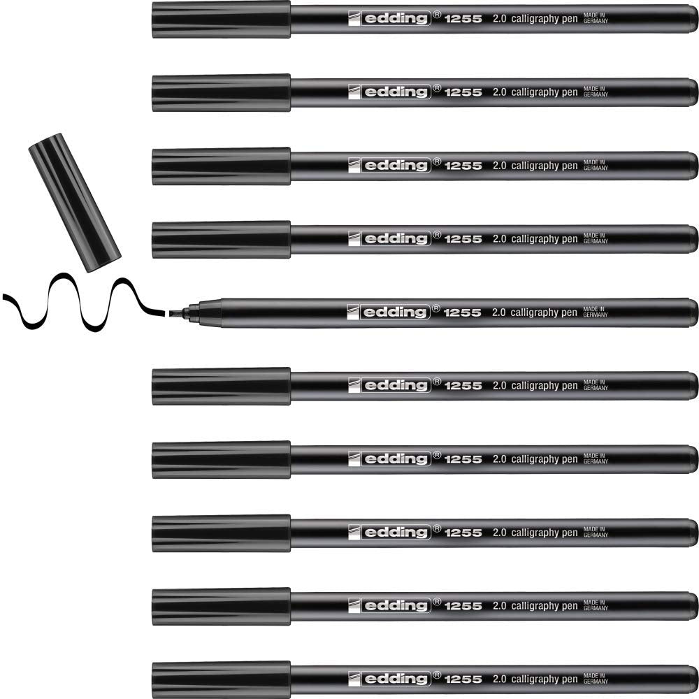 edding 1255 2.0 mm Calligraphy Pen - Black (Pack of 10