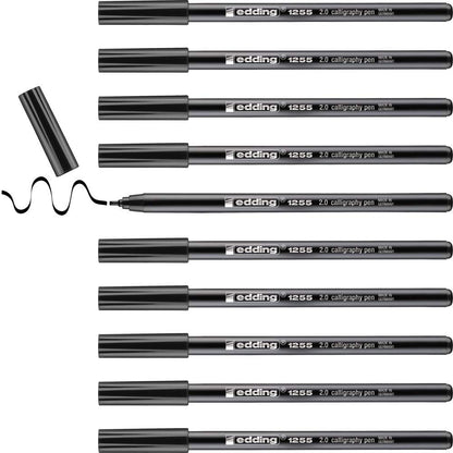 edding 1255 2.0 mm Calligraphy Pen - Black (Pack of 10