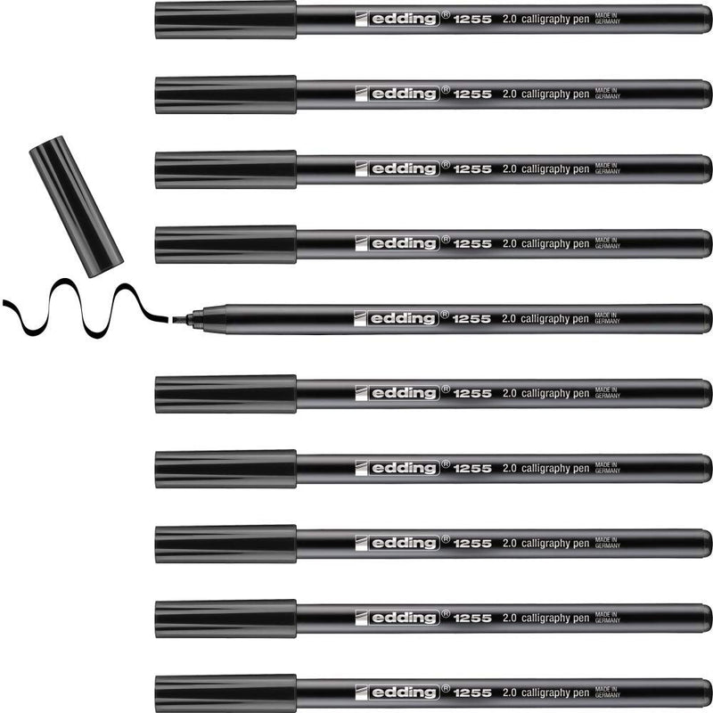 edding 1255 2.0 mm Calligraphy Pen - Black (Pack of 10