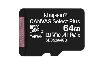 Kingston Canvas Select Plus microSD Card SDCS2/64 GB Class 10 (SD Adapter Included