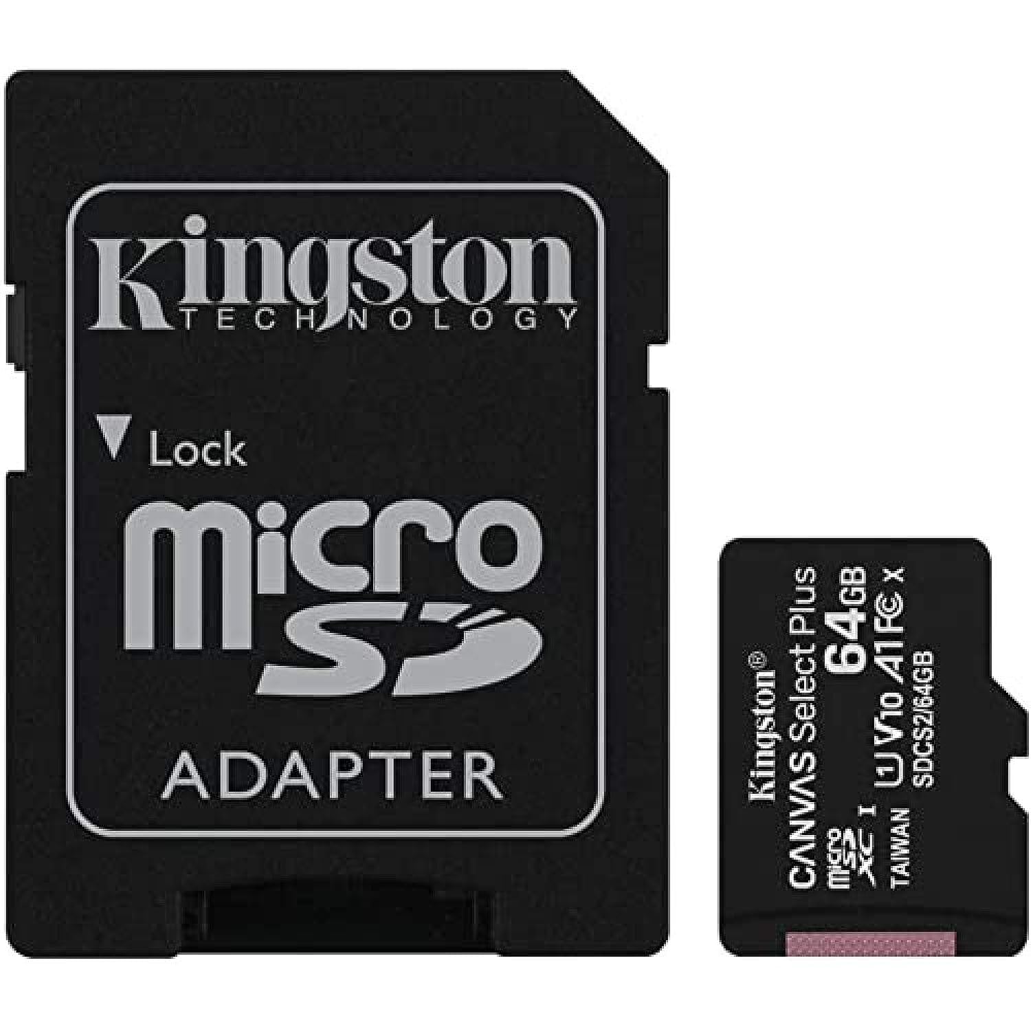 Kingston Canvas Select Plus microSD Card SDCS2/64 GB Class 10 (SD Adapter Included