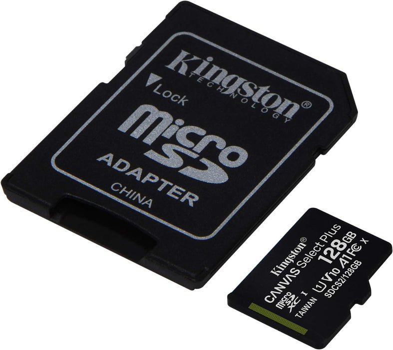 Kingston Canvas Select Plus microSD Speicherkarte, SDCS2/128GB Class 10 (inkl. SD Adapter