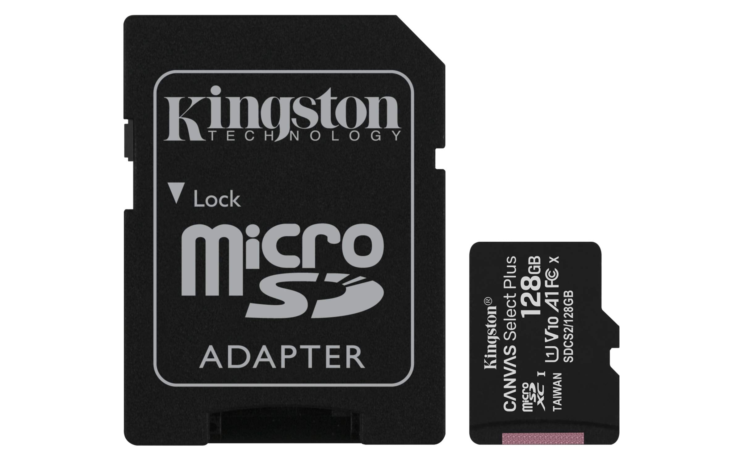 Kingston Canvas Select Plus microSD Speicherkarte, SDCS2/128GB Class 10 (inkl. SD Adapter