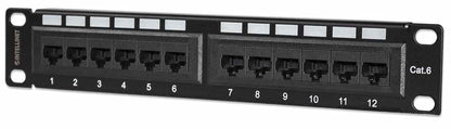 Intellinet Patch Panel, Cat6, 10 Inch, UTP, 1U, 12-Port