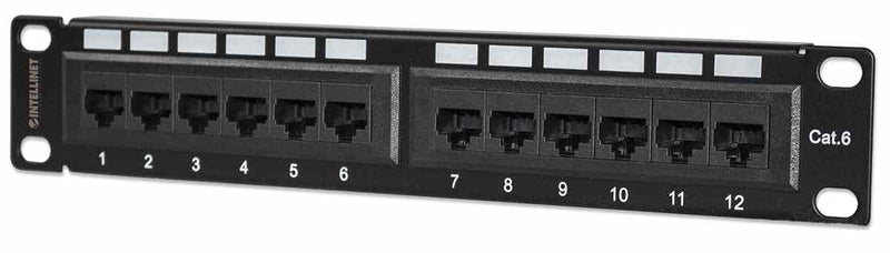 Intellinet Patch Panel, Cat6, 10 Inch, UTP, 1U, 12-Port
