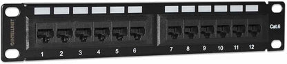 Intellinet Patch Panel, Cat6, 10 Inch, UTP, 1U, 12-Port