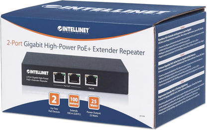 INTELLINET PoE+ Extender 2-Port GIGABIT High-Power bis 100M