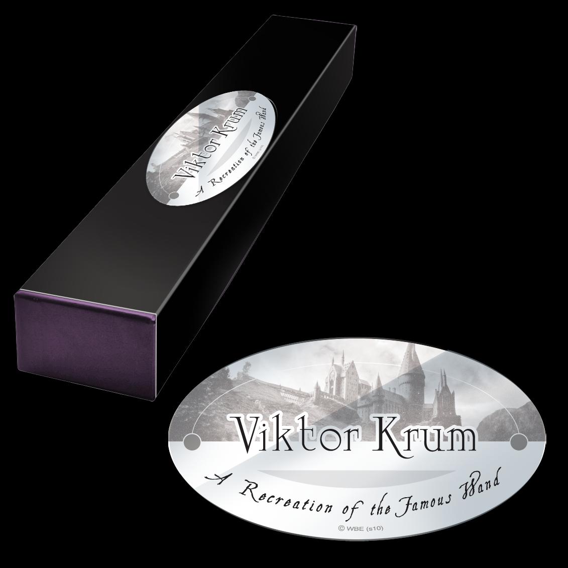 The Noble Collection - Viktor Krum Character Wand - 14in (35cm) Wizarding World Wand With Name Tag - Harry Potter Film Set Movie Props Wands