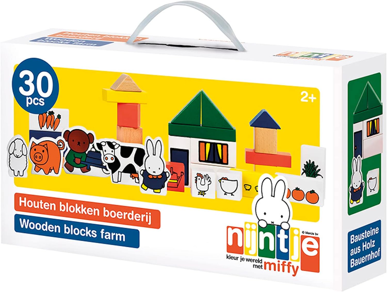Bambolino Toys Miffy 33410 Wooden Building Blocks Farm