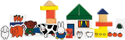 Bambolino Toys Miffy 33410 Wooden Building Blocks Farm