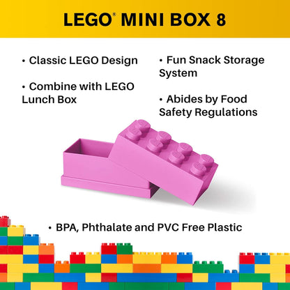 Lego RCL MB8 PU Lunch Box 8, Plastica, Rosa, 9,2 x 4,6 x 4,3 cm