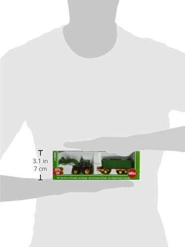 siku 1843, John Deere with Front Loader and Trailer, 1:87, Metal,Plastic, Green, Tipper Trailer