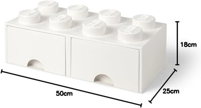 Opberglade Lego: brick 8 wit (RC029555)
