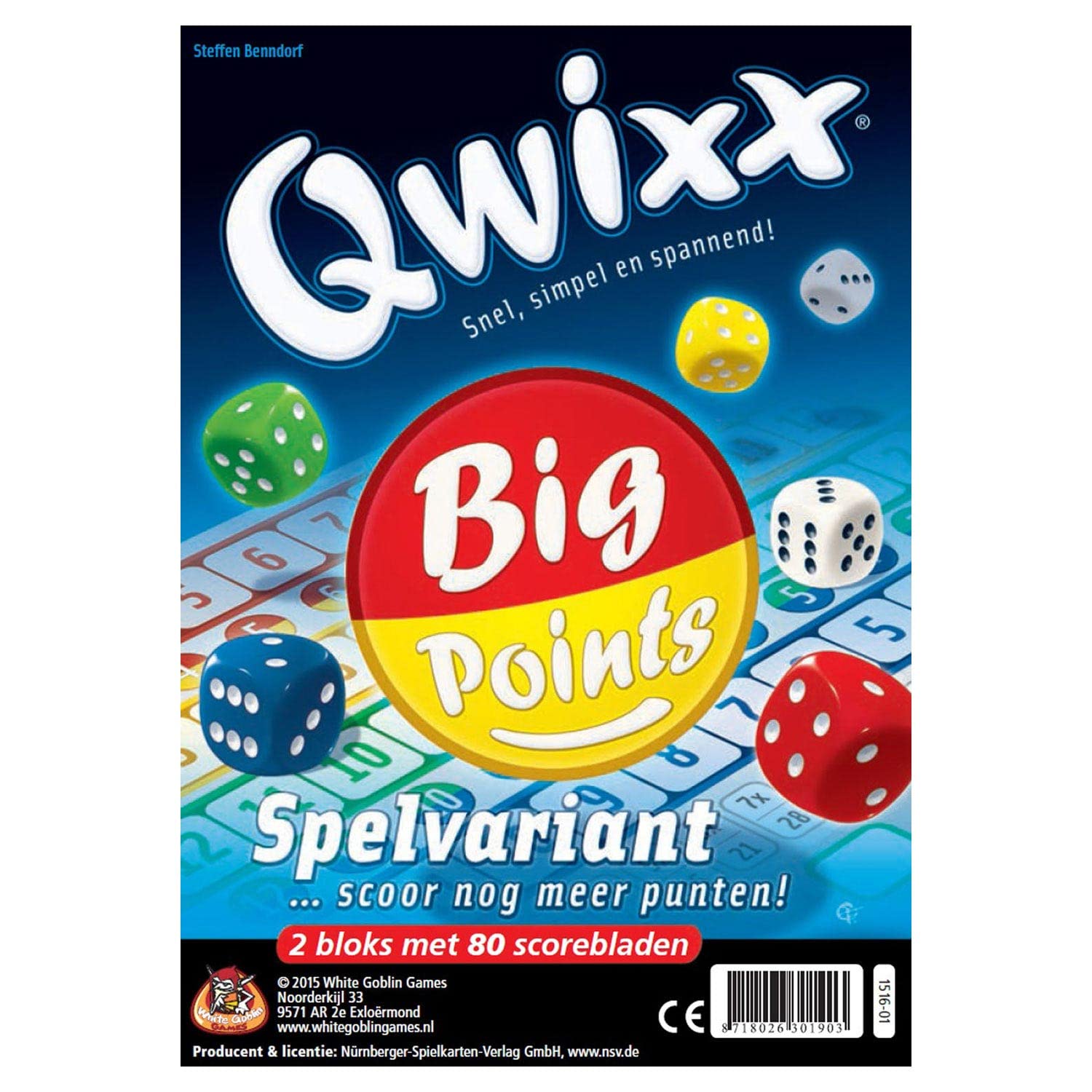 White Goblin Games dobbelspel Qwixx Big Point