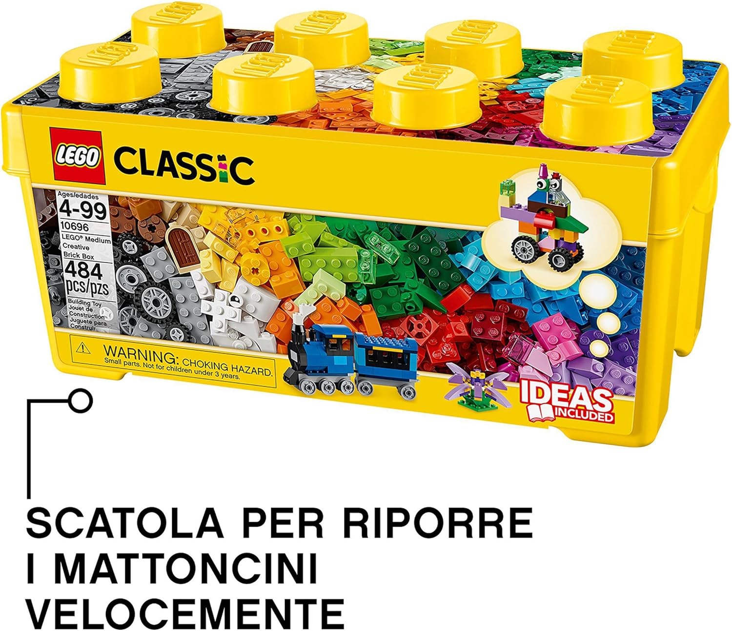 LEGO 10696 Classic Mittelgroße Bausteine-Box, Bausteine mit Aufbewahrungsbox für Kinder, Geschenk für Jungen und Mädchen ab 4 Jahren