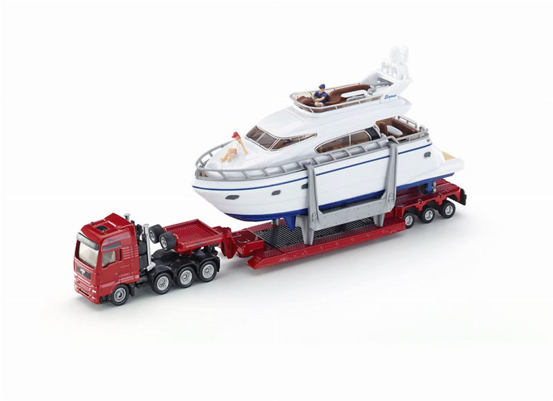 siku 1849, Heavy Load Transporter with Yacht, 1:87, Metal/Plastic, Multicolour, Rubber tyres Heavy transport by yacht